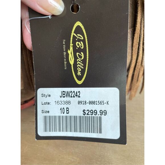 New J B Dillon JBW2242 Fringe Boots Snip Toe Short Booties Size 10B Cowgirl - Picture 7 of 14